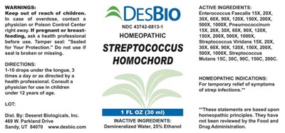 Streptococcus Homochord - DSRT0301 Streptococcus Homochord 7 6 17